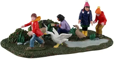 Lemax duck duck goose kerstdorp tafereel Vail Village 2023