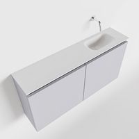 Toiletmeubel Mondiaz Ture | 100 cm | Meubelkleur Cale | Eden wastafel Talc Rechts | Zonder kraangat Toiletmeubel Mondiaz Ture | 100 cm | Meubelkleur Cale | Eden wastafel Talc Rechts | Zonder kraangat