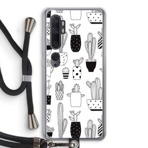 Cactusmotief: Xiaomi Mi Note 10 Transparant Hoesje met koord