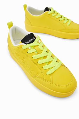 Sneakers met plateauzool en logo - YELLOW - 37
