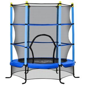 HOMCOM trampoline Ã˜163 cm tuintrampoline minitrampoline voor kinderen met veiligheidsnetrandafdekking peutertrampoline voor binnen en buiten springen