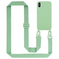 Cadorabo Mobiele telefoon ketting geschikt voor Apple iPhone X / XS Hoesje in LIQUID LICHT GROEN - Silicone beschermhoes