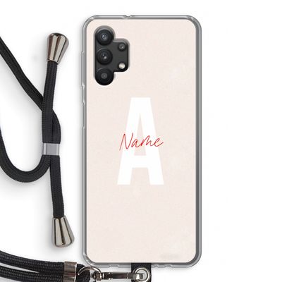 Strawberry Milkshake: Samsung Galaxy A32 5G Transparant Hoesje met koord