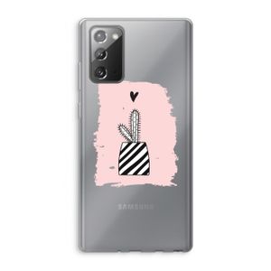 Zwart-wit cactus: Samsung Galaxy Note 20 / Note 20 5G Transparant Hoesje