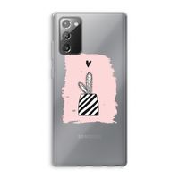 Zwart-wit cactus: Samsung Galaxy Note 20 / Note 20 5G Transparant Hoesje