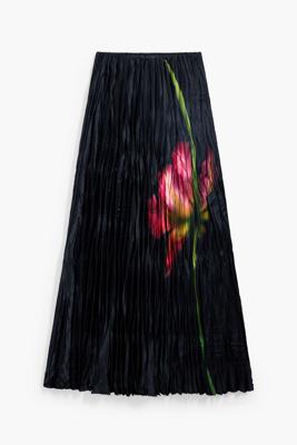 Kreukeltextuur rok - BLACK - L