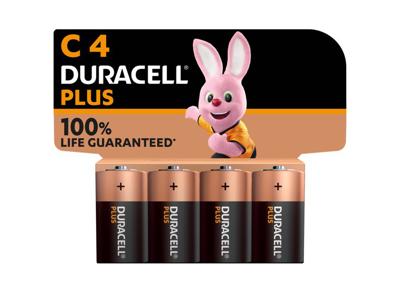 4 Duracell Plus C-Batterijen - 1.5V - Alkaline Batterijen