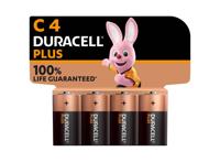 4 Duracell Plus C-Batterijen - 1.5V - Alkaline Batterijen