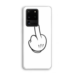 Middle finger white: Samsung Galaxy S20 Ultra Transparant Hoesje