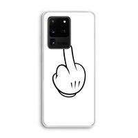 Middle finger white: Samsung Galaxy S20 Ultra Transparant Hoesje