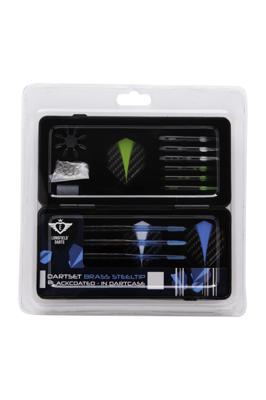 Longfield steel darts set blackcoated in dartcase