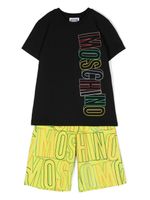 Moschino Kids ensemble haut-short à logo imprimé - Noir - thumbnail