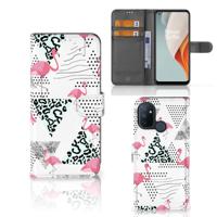 OnePlus Nord N100 | Telefoonhoesje | Met pasjeshouder | Flamingo Triangle