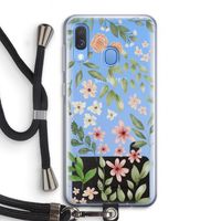 Botanical sweet flower heaven: Samsung Galaxy A40 Transparant Hoesje met koord