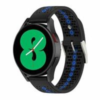 Dot Pattern bandje - Zwart met blauw - Samsung Galaxy Watch 5 (Pro) - 40mm / 44mm / 45mm