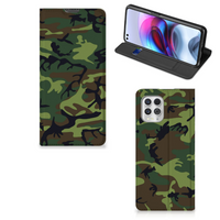 Motorola Moto G100 Hoesje met Magneet Army Dark