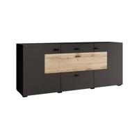 Meubella Dressoir Charo - Zwart - 165 cm - thumbnail