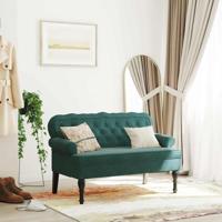 Bankje met rugleuning 119,5x64,5x75 cm fluweel donkergroen