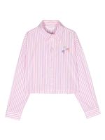 Palm Angels Kids chemise crop à rayures - Rose