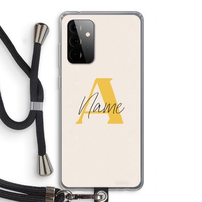 Amber Script: Samsung Galaxy A72 5G Transparant Hoesje met koord
