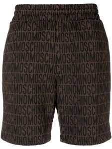 Moschino short de sport à motif monogrammé - Marron