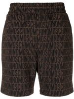 Moschino short de sport à motif monogrammé - Marron - thumbnail