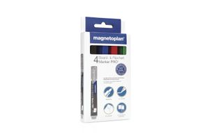 Magnetoplan Pro+ 12281 Whiteboardmarkerset Zwart, Blauw, Rood, Groen 4 stuk(s)