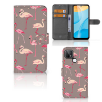 OPPO A15 Telefoonhoesje met Pasjes Flamingo