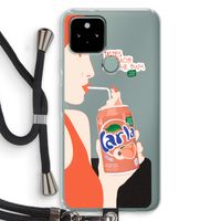 Peach please!: Pixel 5 Transparant Hoesje met koord