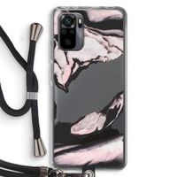 Roze stroom: Xiaomi Redmi Note 10 Pro Transparant Hoesje met koord