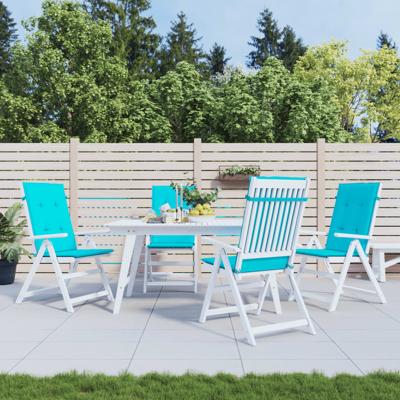 VidaXL Stoelkussens 4 st hoge rug stof turquoise