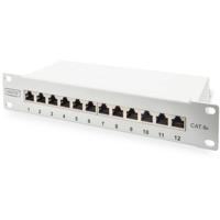 Digitus DN-91612S-EA-G 12 poorten Netwerkpatchpaneel 254 mm (10) CAT 6A 1 HE Meerdere kleuren Ingericht