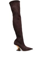 Casadei cuissardes en daim 100 mm - Marron