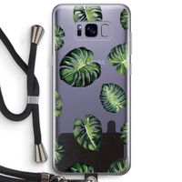 Tropische bladeren: Samsung Galaxy S8 Plus Transparant Hoesje met koord
