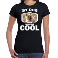 Cairn terrier honden t-shirt my dog is serious cool zwart voor dames