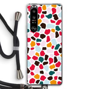 Colored Giraffe: Sony Xperia 1 III Transparant Hoesje met koord