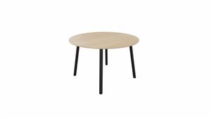 Tafel 9311 rond - 80 cm. - Zwart - Eiken licht - Beuken donker