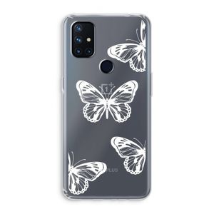 White butterfly: OnePlus Nord N10 5G Transparant Hoesje