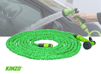Kinzo Garden Tuinslang - Uitrekbaar - Spraykop Met 7 Functies - 15, 22 of 30 meter