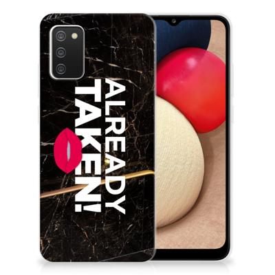 Samsung Galaxy A02s | Siliconen hoesje | met naam Already Taken Black