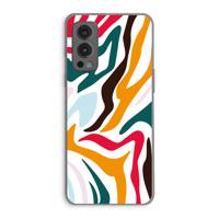 Colored Zebra: OnePlus Nord 2 5G Transparant Hoesje - thumbnail