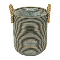 Planter Stripe Black - diameter 23x30 cm Van der Leeden - Van der leeden