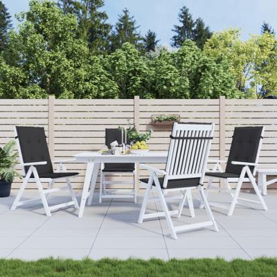 VidaXL Tuinstoelkussens 4 st hoge rug120x50x3 cm stof zwart