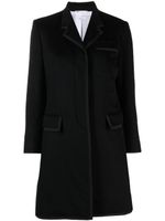 Thom Browne manteau long à bords en ruban - Noir - thumbnail