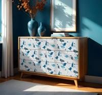 Blauwe terrazzo meubel sticker