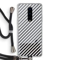 Strepen zwart-wit: OnePlus 8 Transparant Hoesje met koord