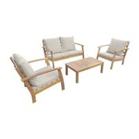 sweeek - Houten loungeset, 4 zitplaatsen