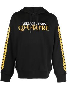 Versace Jeans Couture hoodie en coton à logo imprimé - Noir