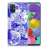 Silicone Back Case Samsung Galaxy A51 Angel Skull Blauw