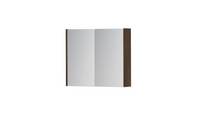 INK SPK1 spiegelkast met 2 dubbel gespiegelde deuren, 1 verstelbaar glazen planchet, stopcontact en schakelaar 70 x 14 x 60 cm, fineer chocolate - thumbnail